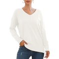 thumbnail image 6 of PPYOUNG Women's Casual Lightweight V Neck Knit Top Loose Pullover Sweater, 6 of 6