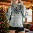 thumbnail image 2 of Yangnuo Womens Printed Chirstmas Sweatshirts Trendy Women's Christmas Printed Long Sleeve Fashion And Leisure Pocket Hooded Sweatshirt Top, 2 of 3