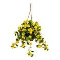 thumbnail image 2 of Nearly Natural UV Resistant Outdoor Artificial Geranium in Hanging Basket - 28" - Yellow, 2 of 6