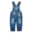 thumbnail image 2 of Kidscool Space Baby&Little Girls Letter Rose Embroidered Stretchy Cotton Denim Overalls,Blue,2-3 Years, 2 of 6
