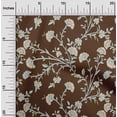 thumbnail image 1 of oneOone Cotton Jersey Brown Fabric Leaves & Flower Floral Crafts Projects Decor Fabric Printed By The Yards 58 Inches Wide, 1 of 4