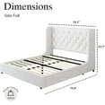 thumbnail image 7 of 4 EVER WINNER Full Size Bed Frame, White Full Bed Frame, Modern Upholstered Platform Bed Frame with Button Wingback Headboard, White, 7 of 7