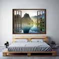 thumbnail image 3 of IDEA4WALL Fake Brown Window Lake Peel and Stick Wallpaper Removable Wall Mural Sticker Decal - 24x32 inches, 3 of 5