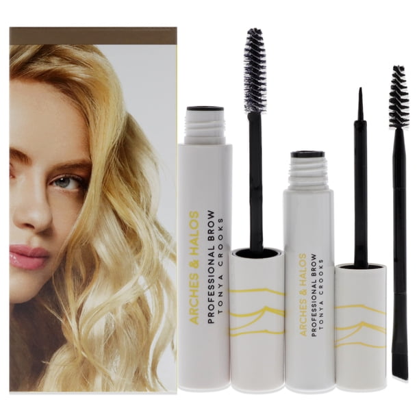 Kit de Tinte Brow Hero Arches and Halos 0.169oz Clear Brow Gel 0.270 Brow Hero Tint Rubio Mocha 3 Pc