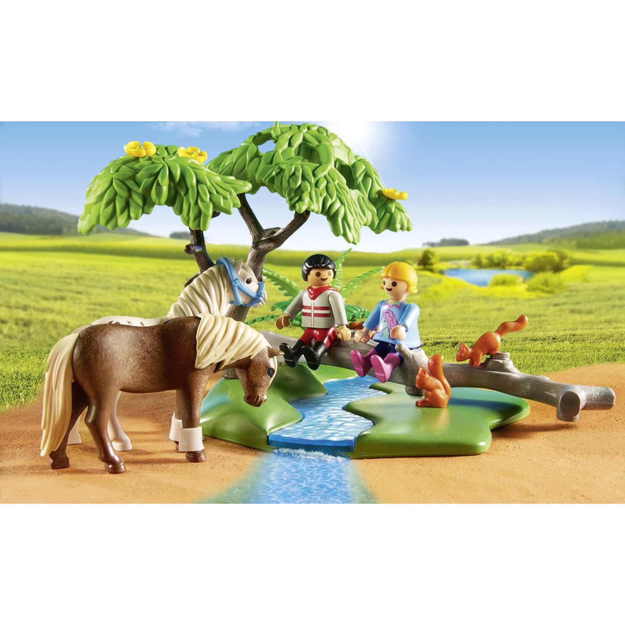 Playmobil Country Horseback Ride Playset 5685 - Kids Toy With Horses, Figures & Nature Accessories