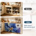 thumbnail image 4 of Purple Dragonfly Cabinet Curtain 32"Wx55"L, Dustproof Pantry Door Curtain with Self Adhesive Tape, Watercolor Spring Summer Floral Tall Storage Cover Privacy Drape for Bathroom Kitchen Laundry Room, 4 of 9