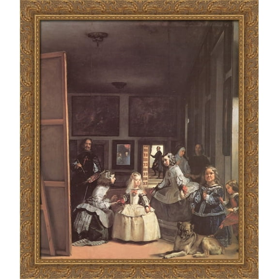 Las Meninas 28x32 Large Gold Ornate Wood Framed Canvas Art by Diego Velazquez