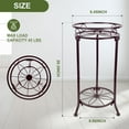 thumbnail image 5 of Plant Stand Indoor, Metal Potted 2 Tiers Tall Outdoor Plant Stands,20.3'' Heavy Duty Corner Display Rack, Flower Pot Shelf Planter Holder Decor for Home Garden Office-Bronze, 5 of 15