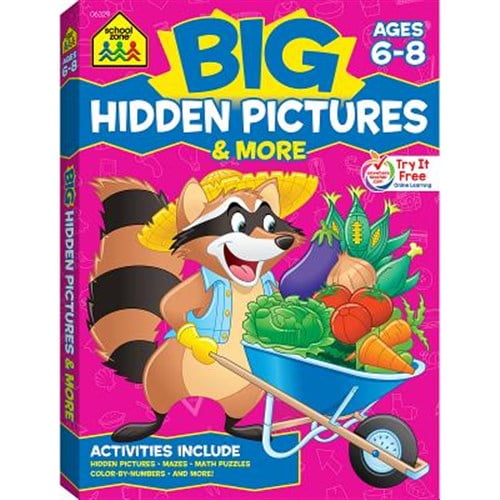 Pre-Owned School Zone Big Hidden Pictures & More Workbook (Big Workbook) Paperback