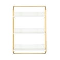 thumbnail image 5 of Kate and Laurel Hylton Modern Glam 3-Tier Floating Wall Shelf, 18 x 7 x 28, White and Gold, Charming Tiered Shelving with Three Levels for Display and Storage, 5 of 7