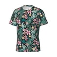 thumbnail image 3 of Yiaed Rose Flowers Print Mens Short Sleeve Tight Fit T-Shirt, Crewneck Casual Tee-3X-Large, 3 of 5