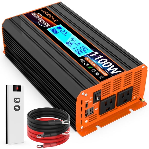 Inversor de corriente JARXIOKE de 1100 W, 12 V a 110 V con control remoto