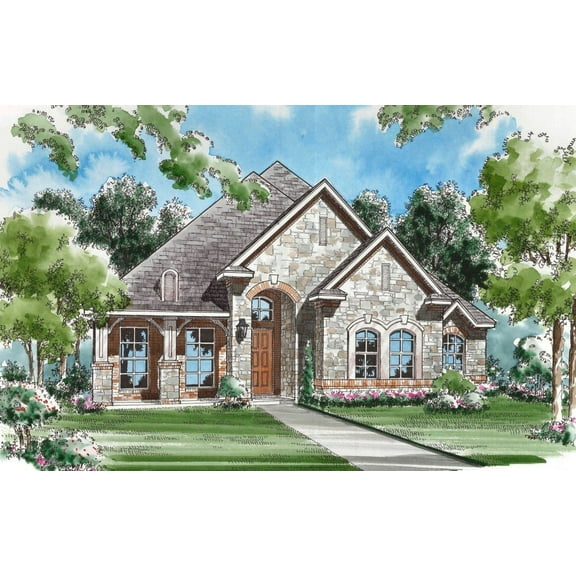 015-1154: Narrow lot Traditional 3 Bed, 2 Bath Luxury Home Plan, 2552 Sq Ft: Full Blueprints with License to Build by Home Plan Marketplace - Lesuto