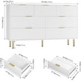 thumbnail image 2 of Senfot 7 Drawers Dresser, Wood Modern Dresser for Closet,Fluted Chest of Drawers with Gold Handle, Bedroom Furniture Storage Organizer for Bedroom,Living Room, Hallway, White, 2 of 6