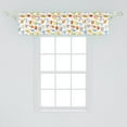 thumbnail image 2 of Ambesonne Cartoon Window Valance, Animals with First Letter, 42" x 12", White Pale Taupe and Orange, 2 of 3