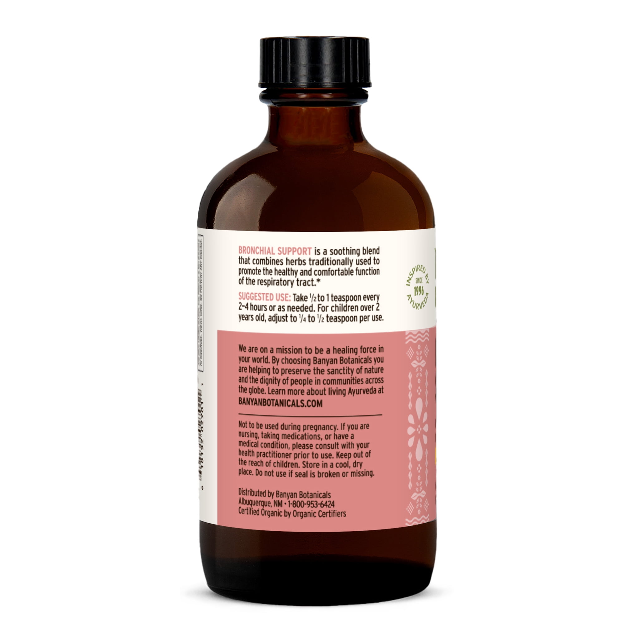 Banyan Botanicals Bronchial Support – Organic Herbal Syrup for Children & Adults – Soothing Respiratory Support Formula with Licorice & Ginger Root* – 6oz. – Non GMO Sustainably Sourced Vegetarian
