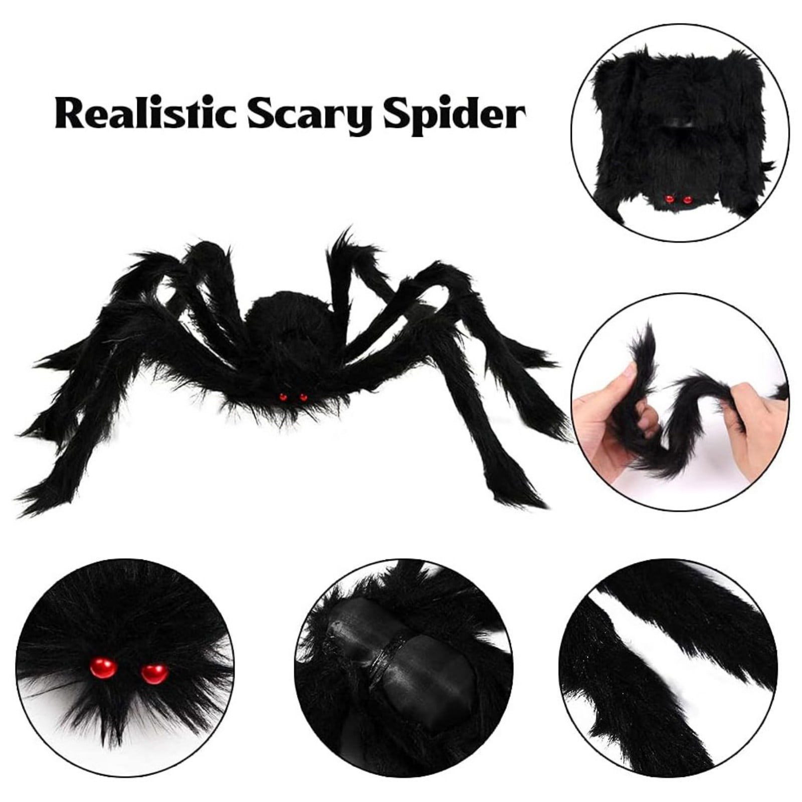 OCATO 200 Halloween Spider Web + 59 Giant Spider Decorations Fake Spider  with Triangular Huge Spider Web for Indoor Outdoor Halloween Decorations