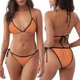 thumbnail image 3 of Fotbe Orange And White Polka Dot Traje de Baño para Mujer de Dos Piezas – Bikini Sexy de Tirantes Tipo Halter con Diseño Triangular, 3 of 6