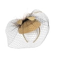 thumbnail image 5 of Fascinators Hats 20s 50s Hat Pillbox Hat Cocktail Tea Party Headwear with Veil for Girls and Women Khaki, 5 of 5