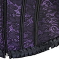 thumbnail image 5 of Corset Tops for Women Floral Lace Corset Bustier Plus Size Overbust Corset Purple S, 5 of 5