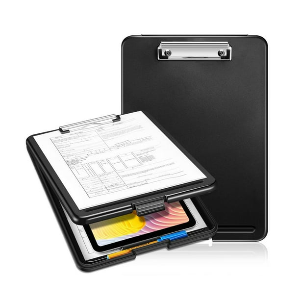 Portapapeles A4 con estante, portapapeles ligero, portapapeles portátil con compartimento de almacenamiento para enfermera, médico, profesor, estudiante, formador de ventas, escuela, oficina