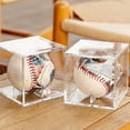 thumbnail image 3 of Visland 2Pcs Acrylic Baseball Display Case Transparent Cube UV Protected Baseball Holder Golf Tennis Billiard Display Storage Box, 3 of 5