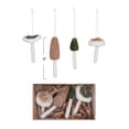 thumbnail image 3 of Creative Co-Op Wool Mushroom Ornaments with Gold Glitter, Multicolor, Set of 4, 3 of 3