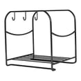 thumbnail image 3 of Estante de baño, soporte de almacenamiento para lavabo con ganchos, ligero, para el hogar, ahorra espacio, práctico y resistente, organizador de soporte de hierro. Negro, 3 of 8