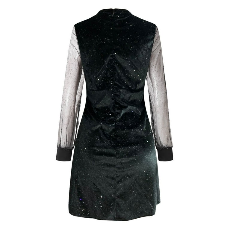 Flower applique mesh sleeve form fitting dress hotsell