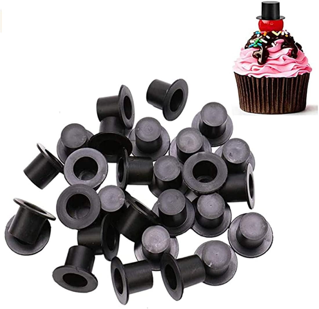 Miniature Top Hats Mini Top Hats Black Plastic Top Hats Cupcake Toppers