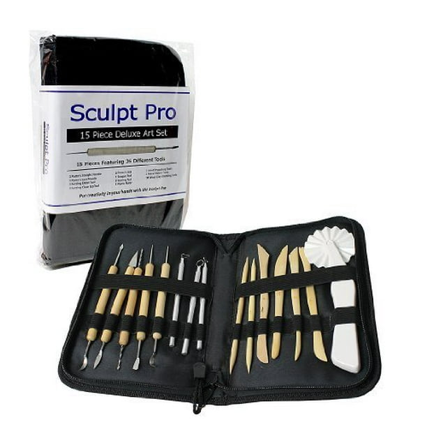 Sculpt Pro 15 Piece Deluxe Pottery and Sculpting Art Tool Set