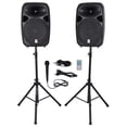thumbnail image 2 of DJ Package w/Dual 15" Bluetooth Speakers+Mic+Tripod+Totem Stands+Facade+Lights, 2 of 11