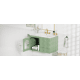 thumbnail image 6 of 30-Inch Floating Bathroom Vanity with Ceramic Sink - Wall-Mounted Green MDF Cabinet, 2 Drawers & 1 Door for Space-Saving Storage and Easy Cleaning, 6 of 9