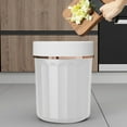 thumbnail image 6 of Hovmgk Open Garbage Bin for Office & Home, No Lid Design, Narrow Space-Saving Plastic Trash Can with Pressure Ring for Kitchen, Living Room & Bathroom, Simple and Practical, White, 6 of 6