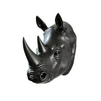 Hi-Line Gift Ltd 75642-B Rhinoceros Head Wall Mount Art Black Color