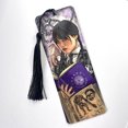 thumbnail image 2 of Marcador Paper Wednesday Addams Marcapáginas de doble cara con borla negra Útiles escolares Ehuebsd Libre de BPA, 2 of 4