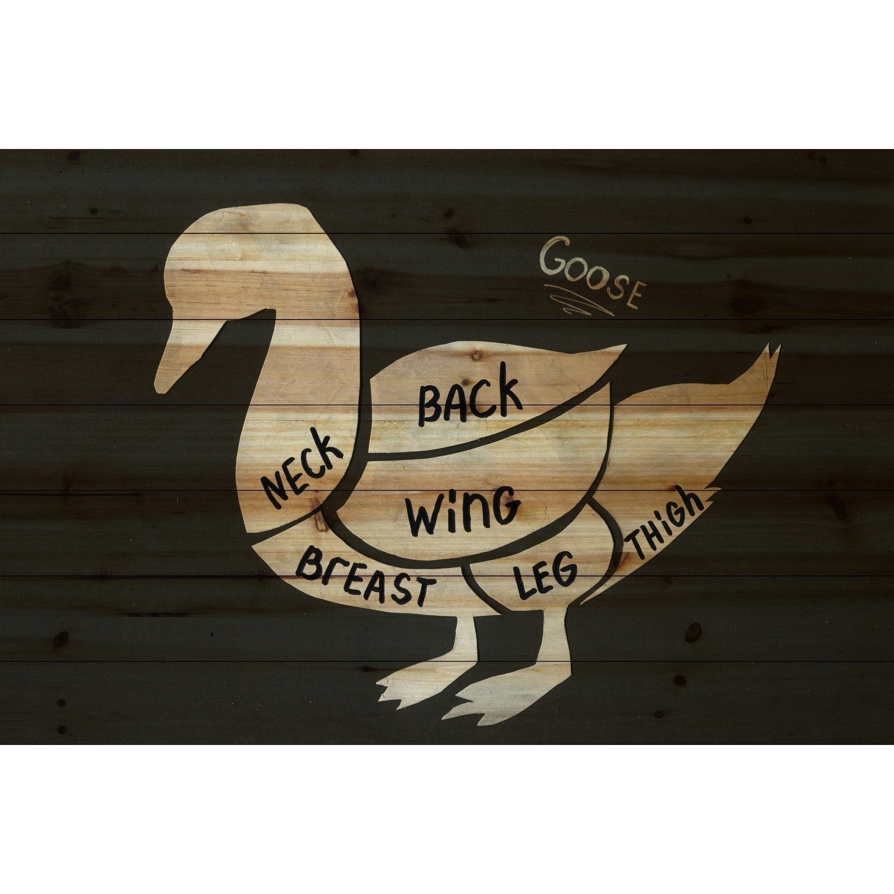 "Goose Formation" Painting Print on Natural Pine Wood