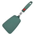 thumbnail image 2 of Flexible Silicone Turner Spatula, Heat Resistant Flat Pancake Spatula for Non-Stick Cookware Griddle Eggs Burgers, Dark Green Angled Slotted, 2 of 5