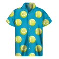 thumbnail image 5 of Camisas hawaianas con estampado 3D creativo de pelotas de tenis para hombre, camisetas de manga corta a la moda de verano, camisas de playa, blusas con solapa, 5 of 5