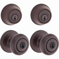 thumbnail image 4 of Kwikset Cove Venetian Bronze SmartKey Exterior Single-cylinder deadbolt Keyed entry door knob Contractor pack with Antimicrobial Technology 2 -Pack (new), 4 of 5