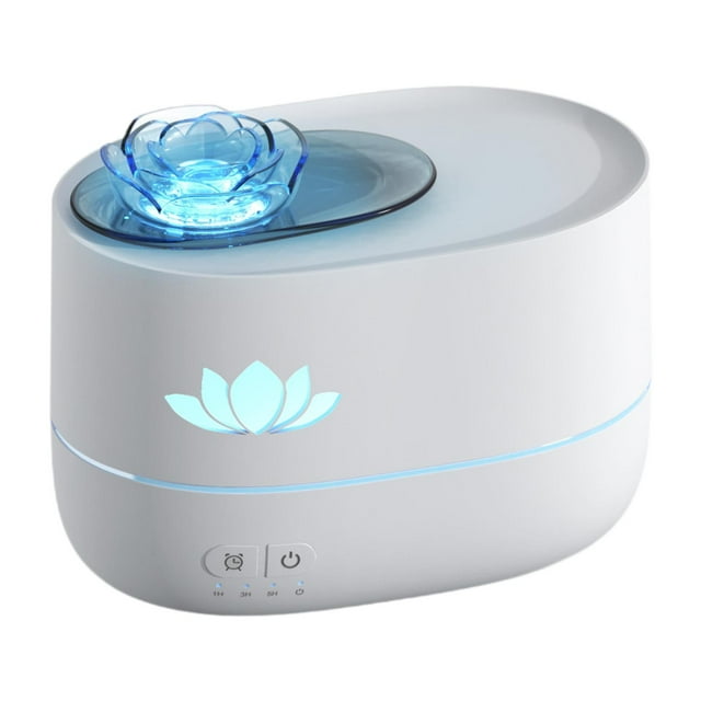 Difusor de aceites esenciales, difusor de aromas, 350 ml, humidificador de escritorio, ambiente colorido. Blanco