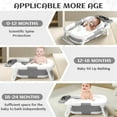 thumbnail image 4 of Morfone Collapsible Baby Bathtub for Newborn to Toddler 0-36 months with Thermometer, Hooded Towel, Soft Cushion and Bath Toys, Portable Travel Baby Tub with Drain Hole, Gray, 4 of 11