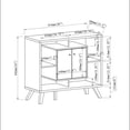 thumbnail image 6 of CoSoTower Compact Display Storage Sideboard Bookcase Cabinet Two Door Four Open Shelves Metal Knobs Wooden Flared Legs, 6 of 7