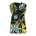 thumbnail image 6 of Womens Tops Summer Women Sleeveless Floral Printed Button Plus Size Tank Tops Loose Crew Neck Vest T Shirts Tunics Tee Plus Size Tops for Women, 6 of 6