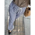 thumbnail image 4 of Striped Loose Pants Chic Fashion Women Elastic Band Drawstring Straight Leg Trousers, 4 of 7