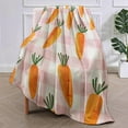 thumbnail image 2 of Carrot Fleece Blanket Gifts for Kids and Adults, Fun Vegetable Cozy Throw Blanket, Soft Warm Plush Carrot Blanket with Checkered Pattern for Home Decor, 60x80 Inches, 2 of 6