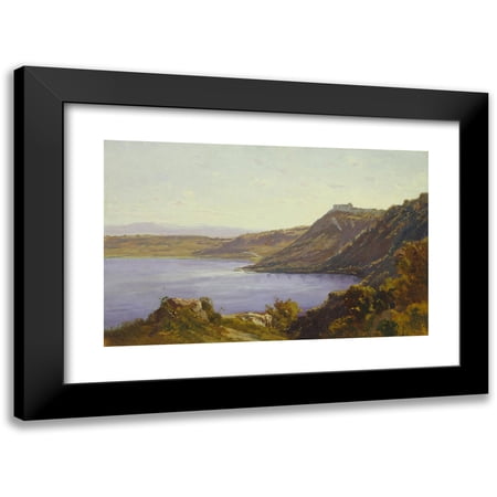 Antoine Victor Edmond Joinville 14x11 Black Modern Framed Museum Art Print Titled - The Alban Lake (19th Century)