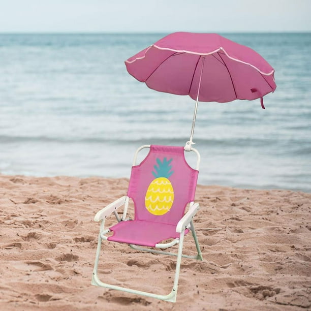 Silla de camping para niños, silla plegable con , fácil de transportar, silla de playa ligera, portátil para viajes de picnic, pesca, Piña