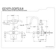 thumbnail image 2 of Kingston Brass CC9T5 3-38" Wall Tub Filler,w/Hand s CC9T5, 2 of 2