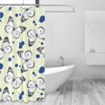 thumbnail image 2 of Shower Curtain, hand draw butterfly yellow checkered Waterproof Fabric Plastic Shower Curtain, Drying Fast Bathroom Curtain with 9 Buttonholes, Ruffle Shower Curtain 60x72in, 2 of 8